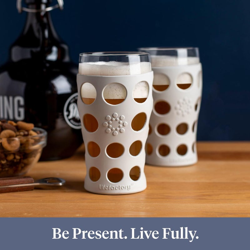 Lifefactory 20-Ounce BPA-Free Indoor/Outdoor Beverage Glass with Protective Silicone Sleeve, 2-Pack, Aqua Teal - Image 5